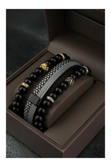 Set de bracelets - Black - JACK FERRERO - Pierre naturelle - JF21