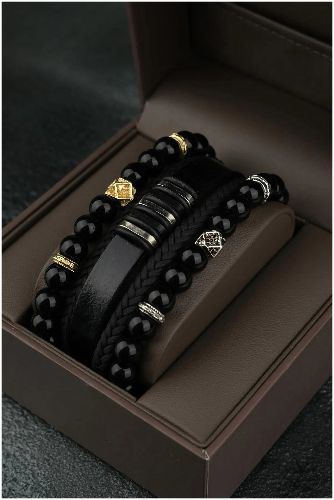 Set de bracelets - Black - JACK FERRERO - Pierre naturelle - JF57