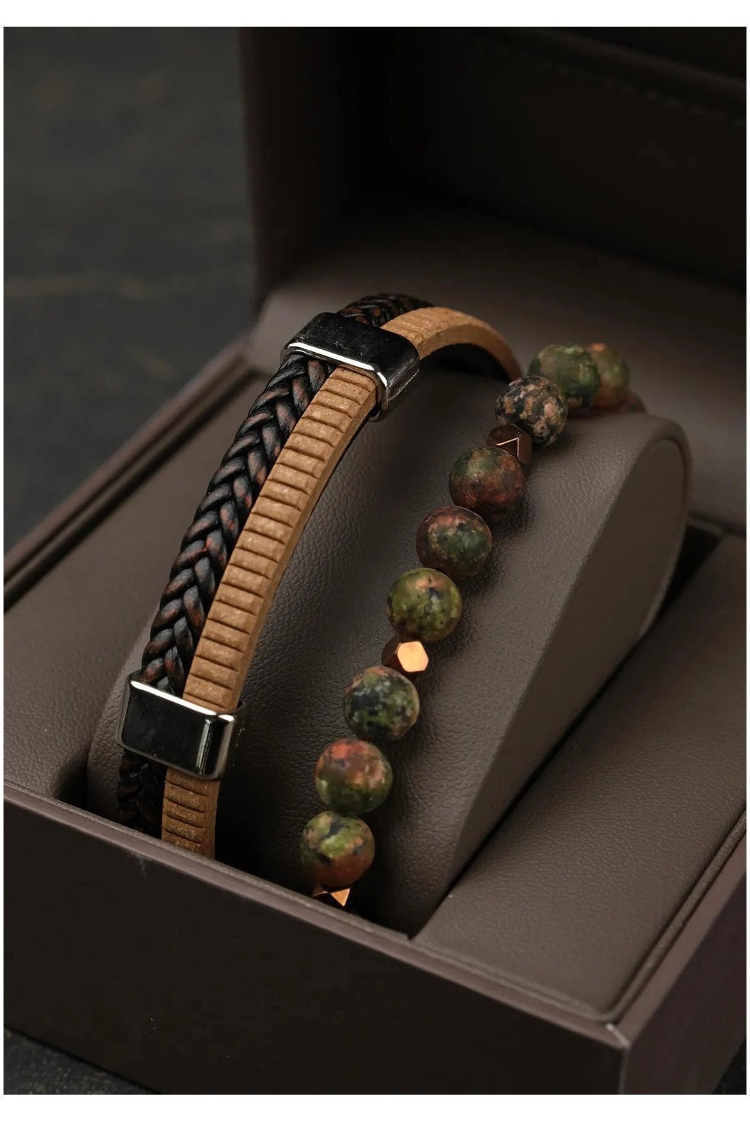 Set de bracelets - Brown - JACK FERRERO - Pierre naturelle - JF60