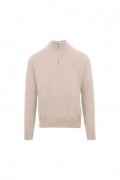 Pull col zip - ZENOBI - Beige - CRMZ5010