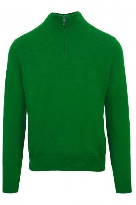 Pull col zip - ZENOBI - Verde - CRMZ5032