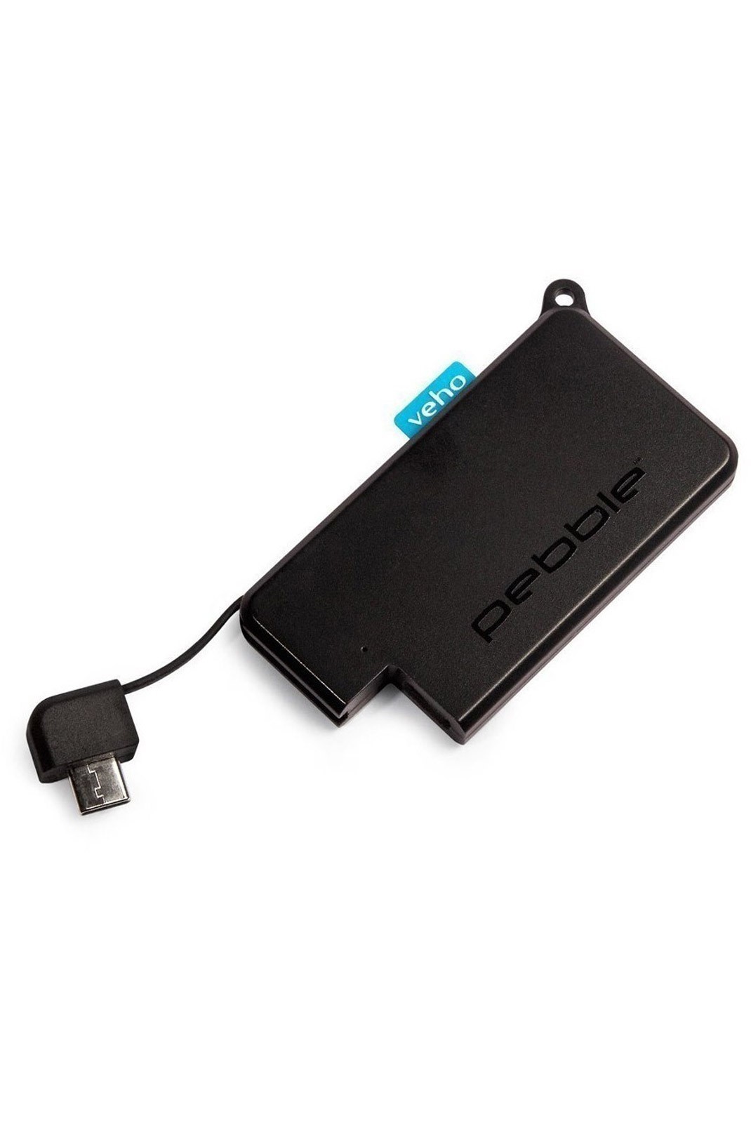 Powerbank porte-clés de taille micro Pebble Pokket 1000 mah Black - VPP-014-PK-B