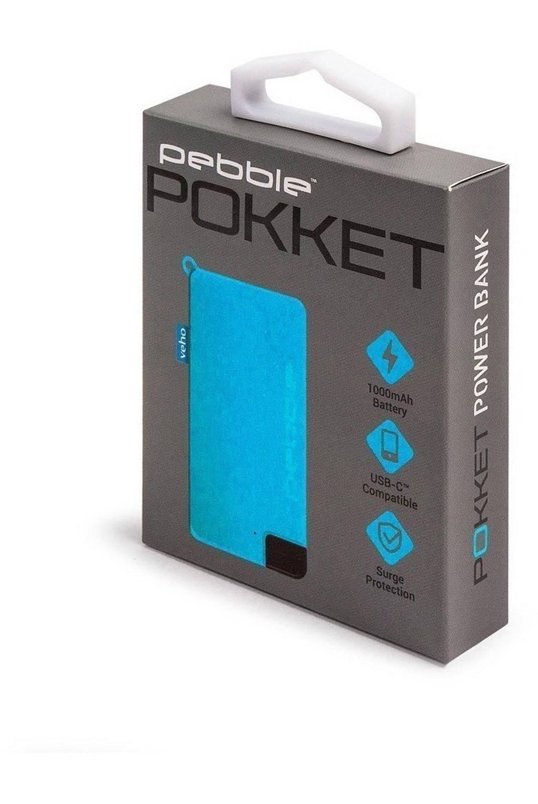 Powerbank porte-clés de taille micro Pebble Pokket 1000 mah Blue - VPP-015-PK-R