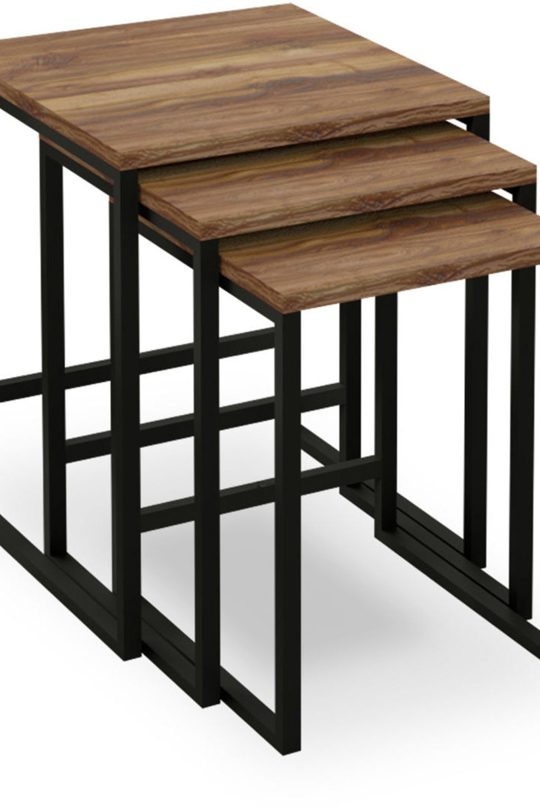 Table gigogne (3 pièces) - Oak / Black - Ggmbzgn001