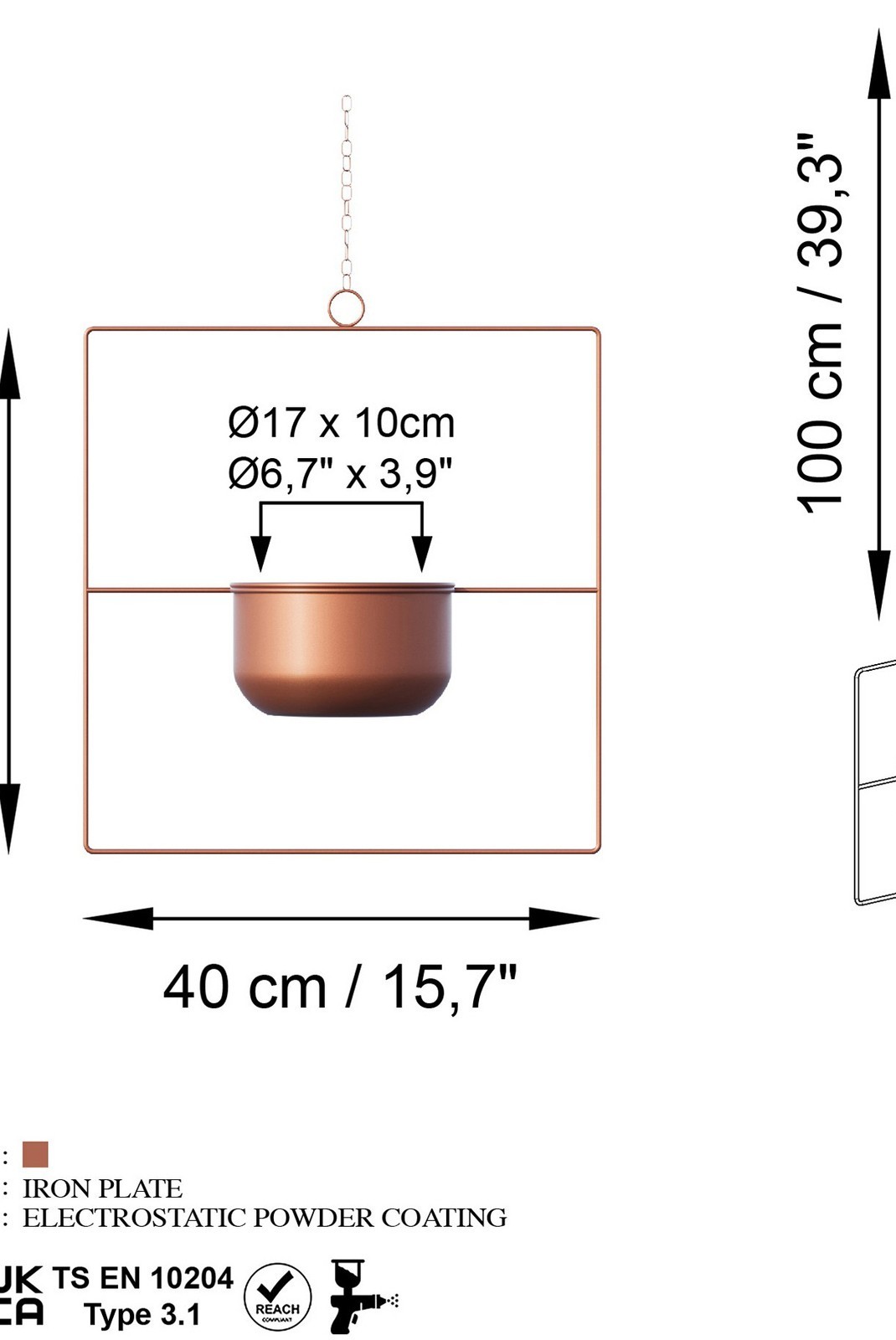 Pot décoratif - Copper - Pandantif - Copper