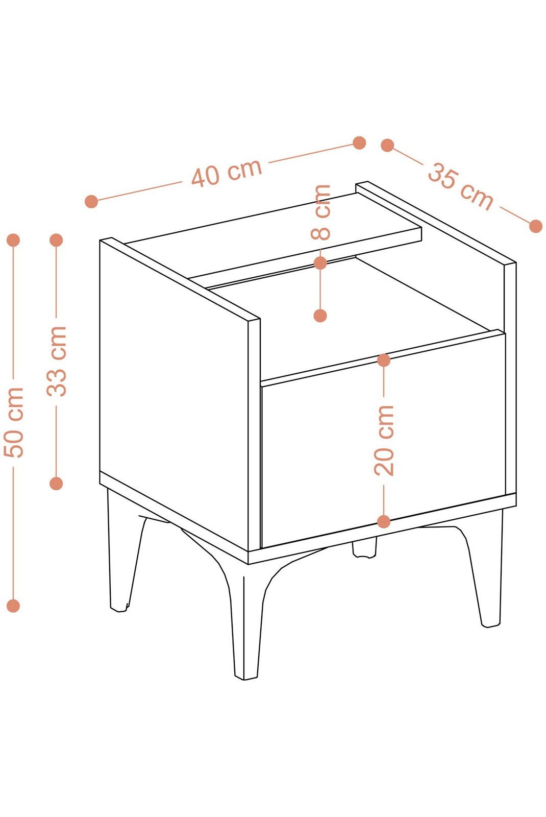 Table de nuit - Sapphire Oak - Zeze