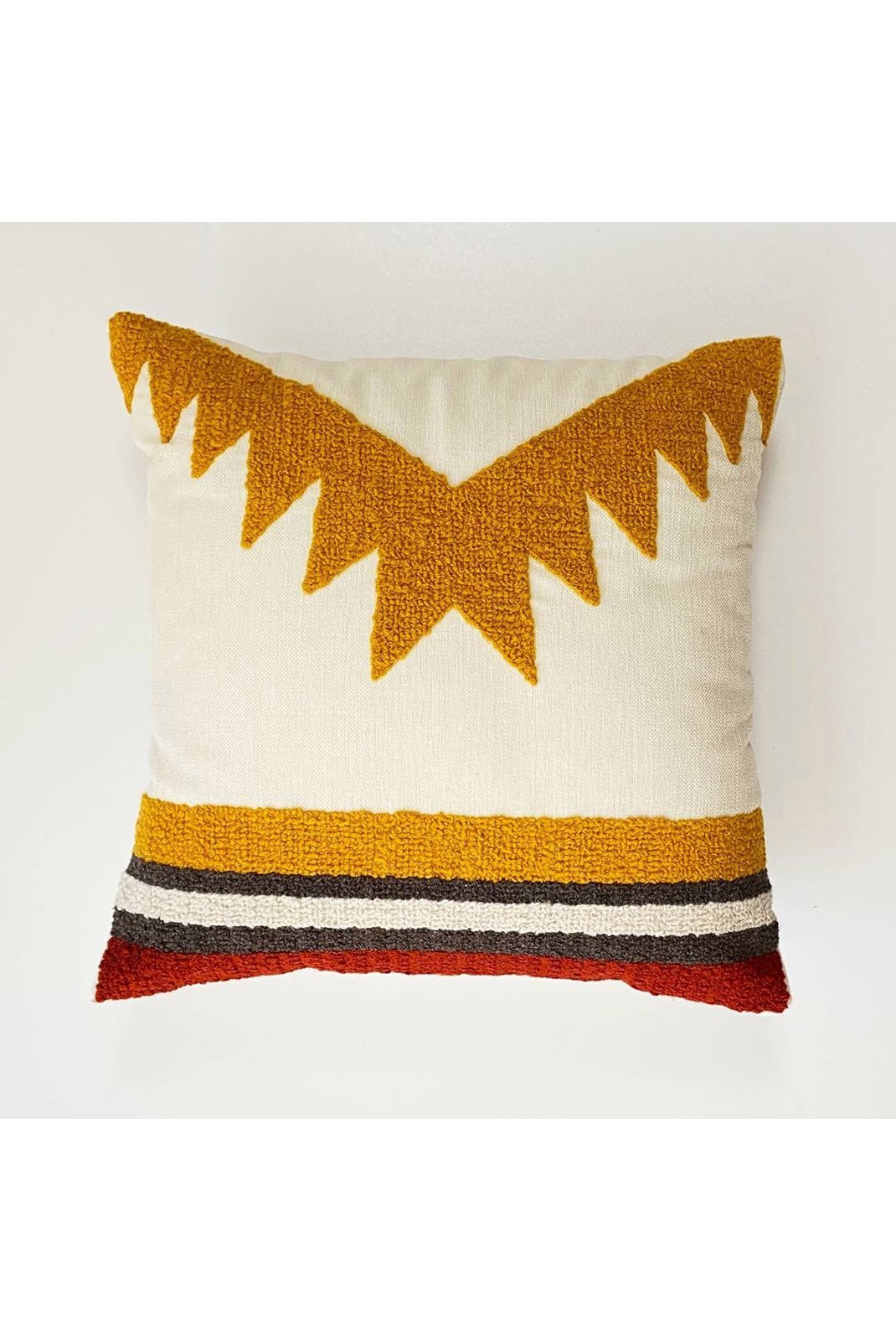 Housse de coussin - Mustard / Red / Dark Grey - Sardes Punch Pillow Cover