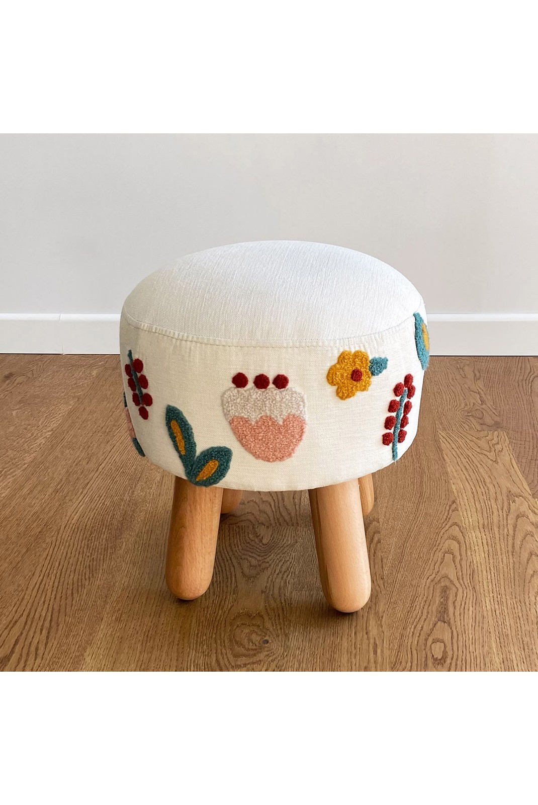 Pouf - Pink / Red / Azure Green - Lilly Garden