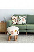 Pouf - Pink / Red / Azure Green - Lilly Garden