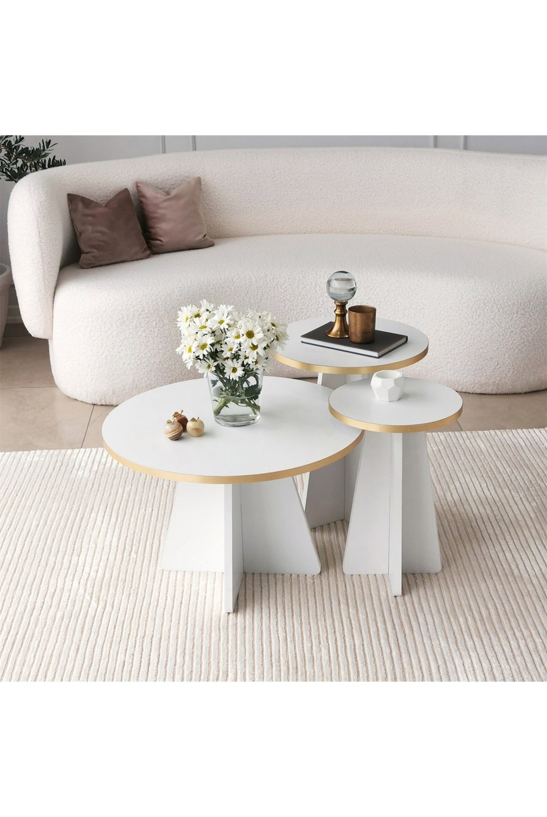 Table basse - Gold / White - Mushroom - Gold. White v2