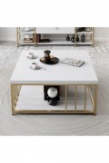 Table basse - White / Gold - Zenn - White. Gold