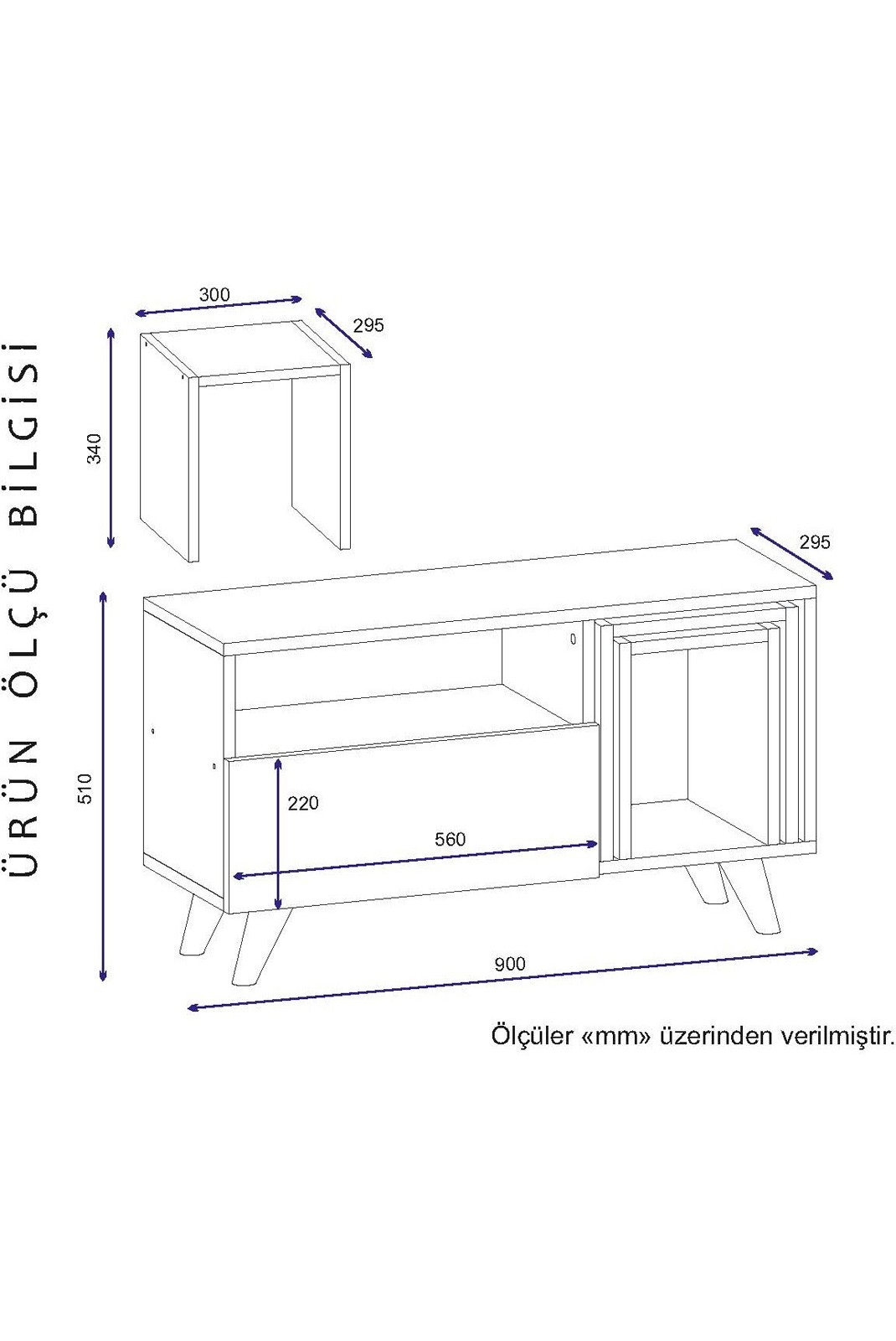 Meuble TV - White / Walnut - Novella K2 - White. Walnut