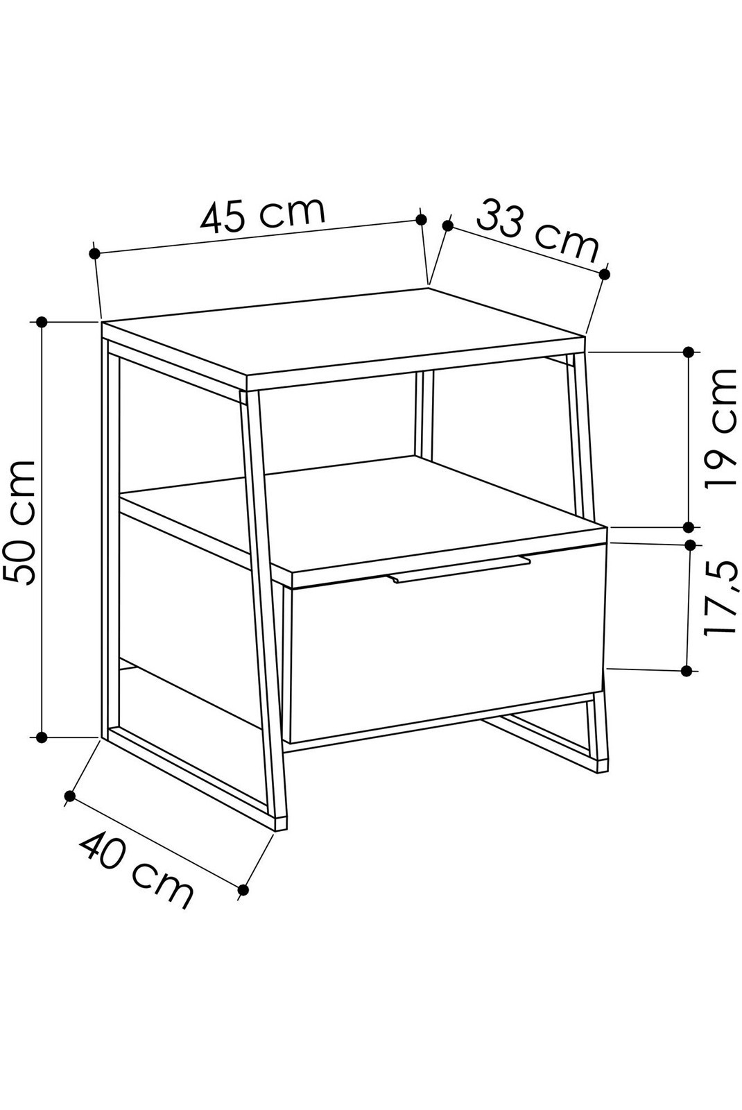 Table de nuit - White / Black - Pal - White v2