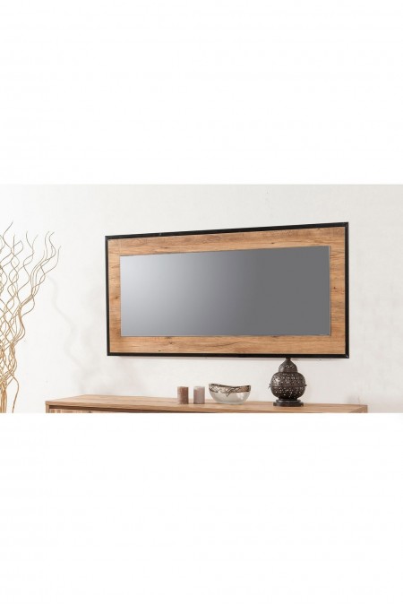 Miroir décoratif en aggloméré - Atlantic Pine / Black - Quantum ?dea 110