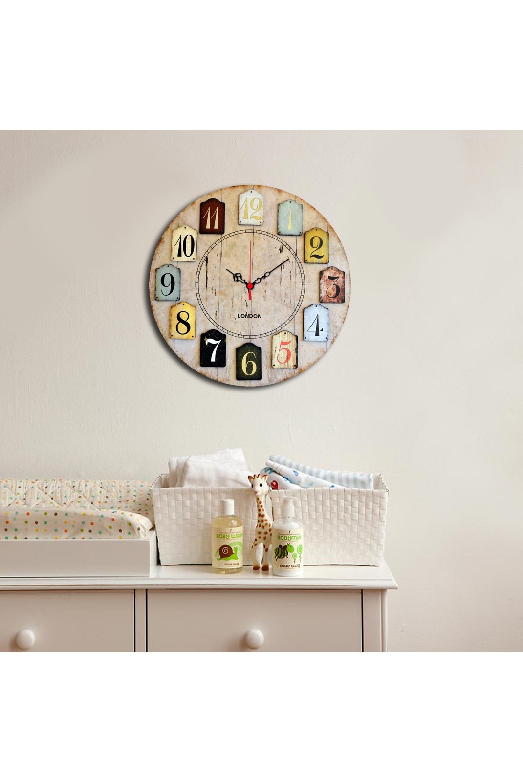 Horloge décorative en MDF - Multicolore - 40cm(Diamètre) - 238HMA3143