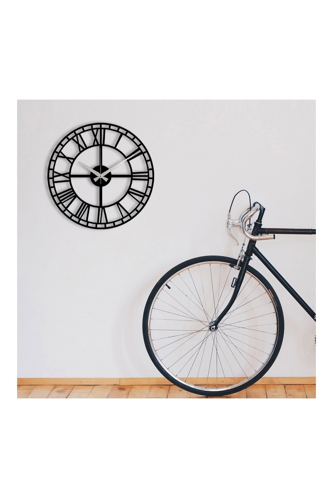 Horloge murale décorative en Métal - Noir - 48x48cm - 279ENZ1402