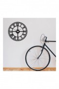 Horloge murale décorative en Métal - Noir - 48x48cm - 279ENZ1402