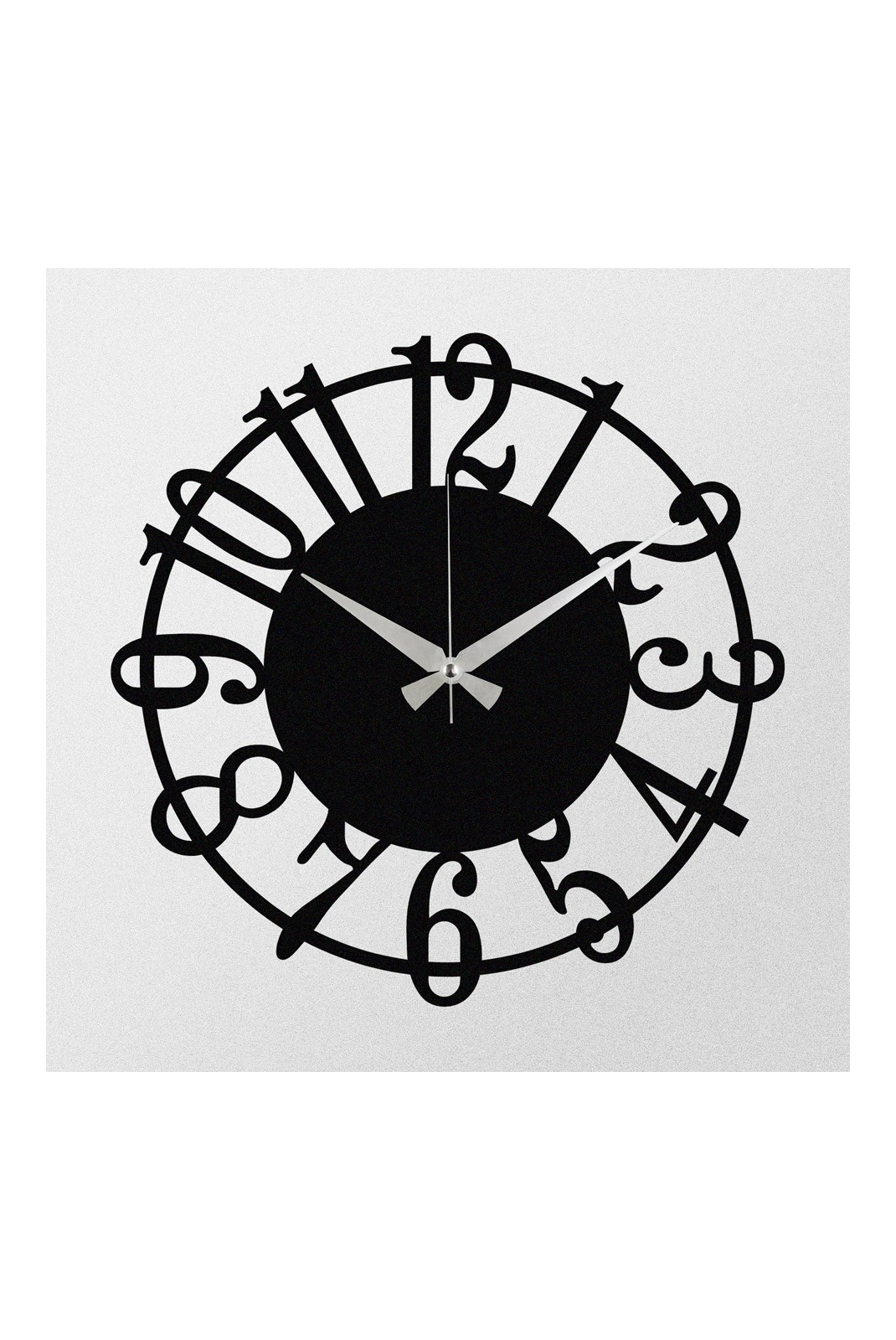 Horloge murale décorative en Métal - Noir - 48x48cm - 279ENZ1406