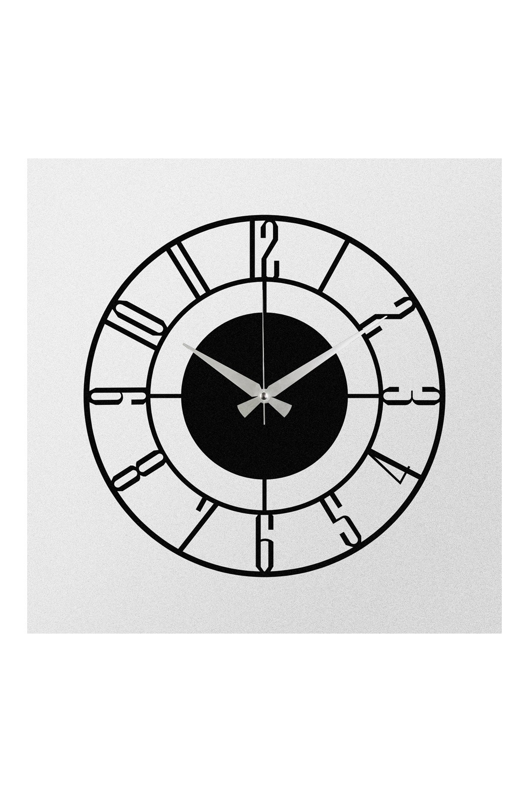 Horloge murale décorative en Métal - Noir - 48x48cm - 279ENZ1411