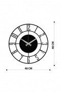 Horloge murale décorative en Métal - Noir - 48x48cm - 279ENZ1411