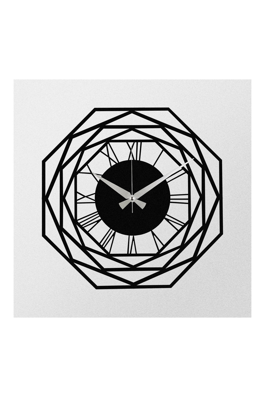 Horloge murale décorative en Métal - Noir - 48x48cm - 279ENZ1412