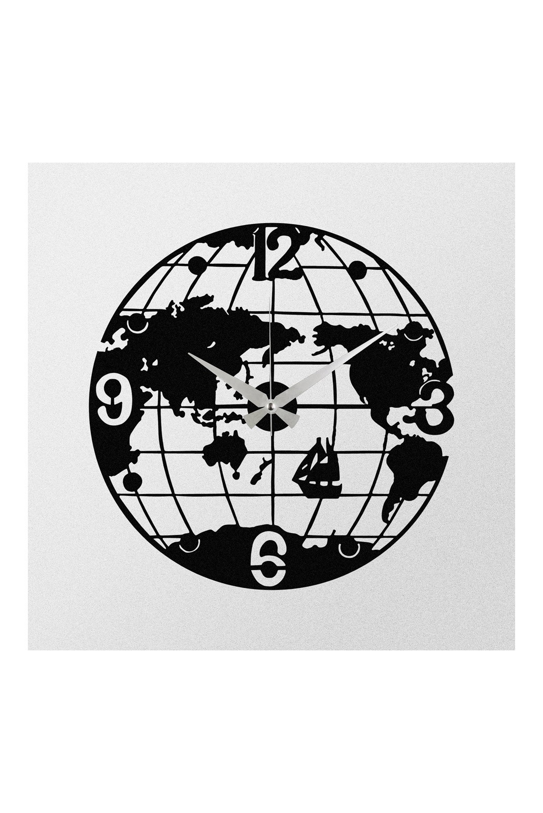 Horloge murale décorative en Métal - Noir - 48x48cm - 279ENZ1418