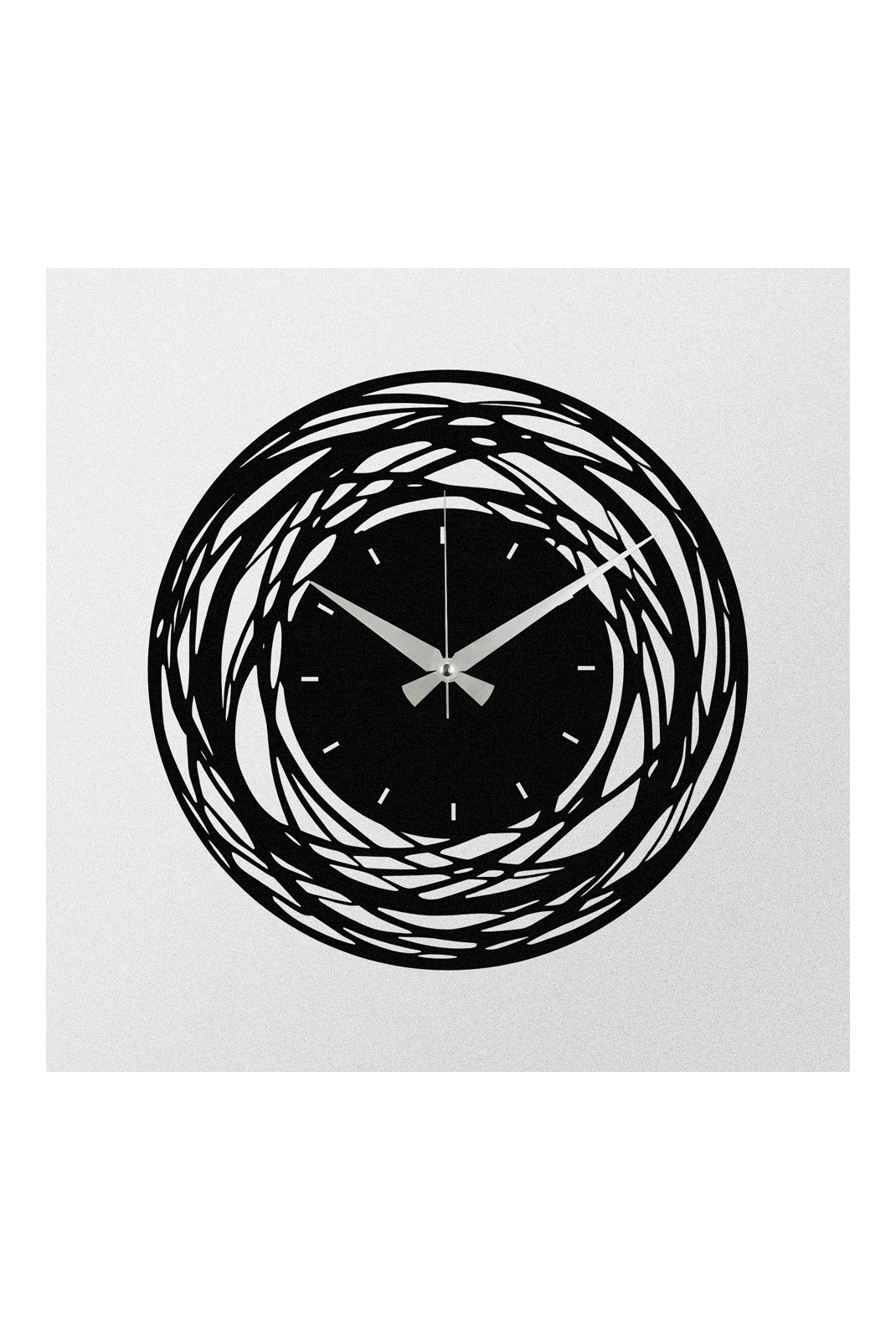 Horloge murale décorative en Métal - Noir - 48x48cm - 279ENZ1422