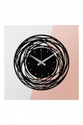 Horloge murale décorative en Métal - Noir - 48x48cm - 279ENZ1422