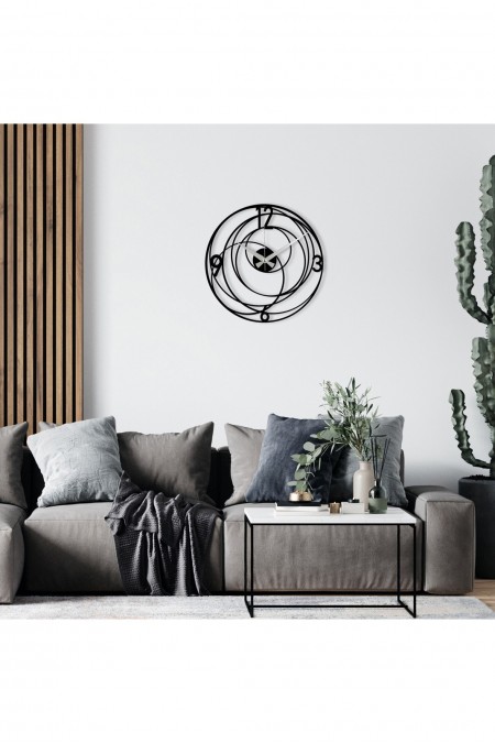 Horloge murale décorative en Métal - Noir - 48x48cm - 279ENZ1427