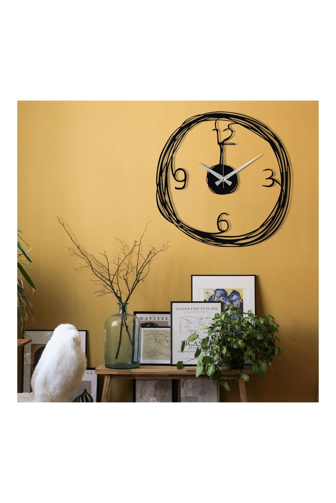 Horloge murale décorative en Métal - Noir - 48x48cm - 279ENZ1430