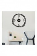 Horloge murale décorative en Métal - Noir - 48x48cm - 279ENZ1430