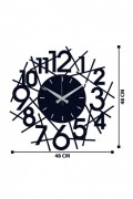 Horloge murale décorative en Métal - Noir - 48x48cm - 279ENZ1829