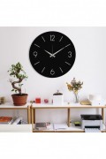 Horloge murale décorative en Métal - Noir - 48x48cm - 279ENZ1832