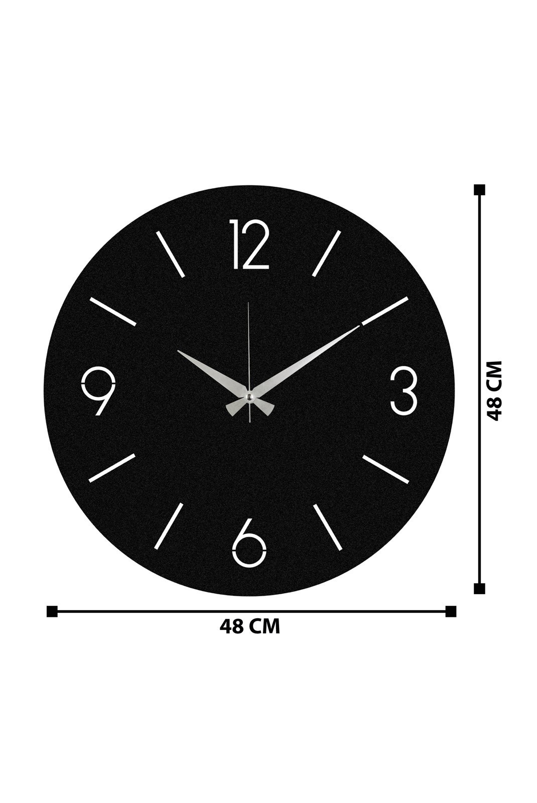 Horloge murale décorative en Métal - Noir - 48x48cm - 279ENZ1832