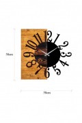 Horloge murale décorative en Bois - Noyer / Noir - 58x3x58cm - 539TNL1107