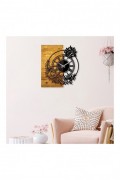 Horloge murale décorative en Bois - Noyer / Noir - 58x3x51cm - 539TNL1114