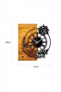 Horloge murale décorative en Bois - Noyer / Noir - 58x3x51cm - 539TNL1114