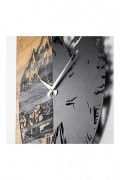 Horloge murale décorative en Bois - Noyer / Noir - 56x3x58cm - 539TNL1119