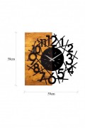 Horloge murale décorative en Bois - Noyer / Noir - 59x3x58cm - 539TNL1126