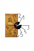 Horloge murale décorative en Bois - Noyer / Noir - 58x3x58cm - 539TNL1129