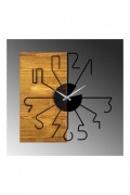 Horloge murale décorative en Bois - Noyer / Noir - 58x3x58cm - 539TNL1129