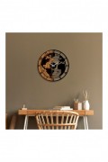 Horloge murale décorative en Bois - Noyer / Noir - 56x3x56cm - 539TNL1141