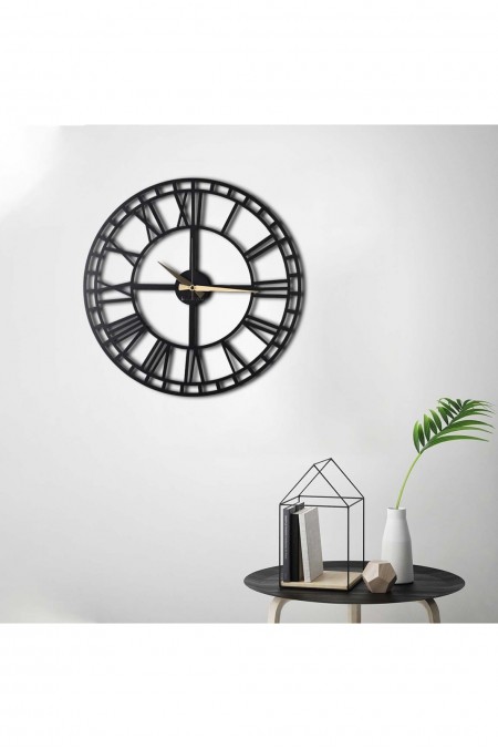 Horloge murale décorative en Métal - Noir - 50x50cm - 805BSG1104