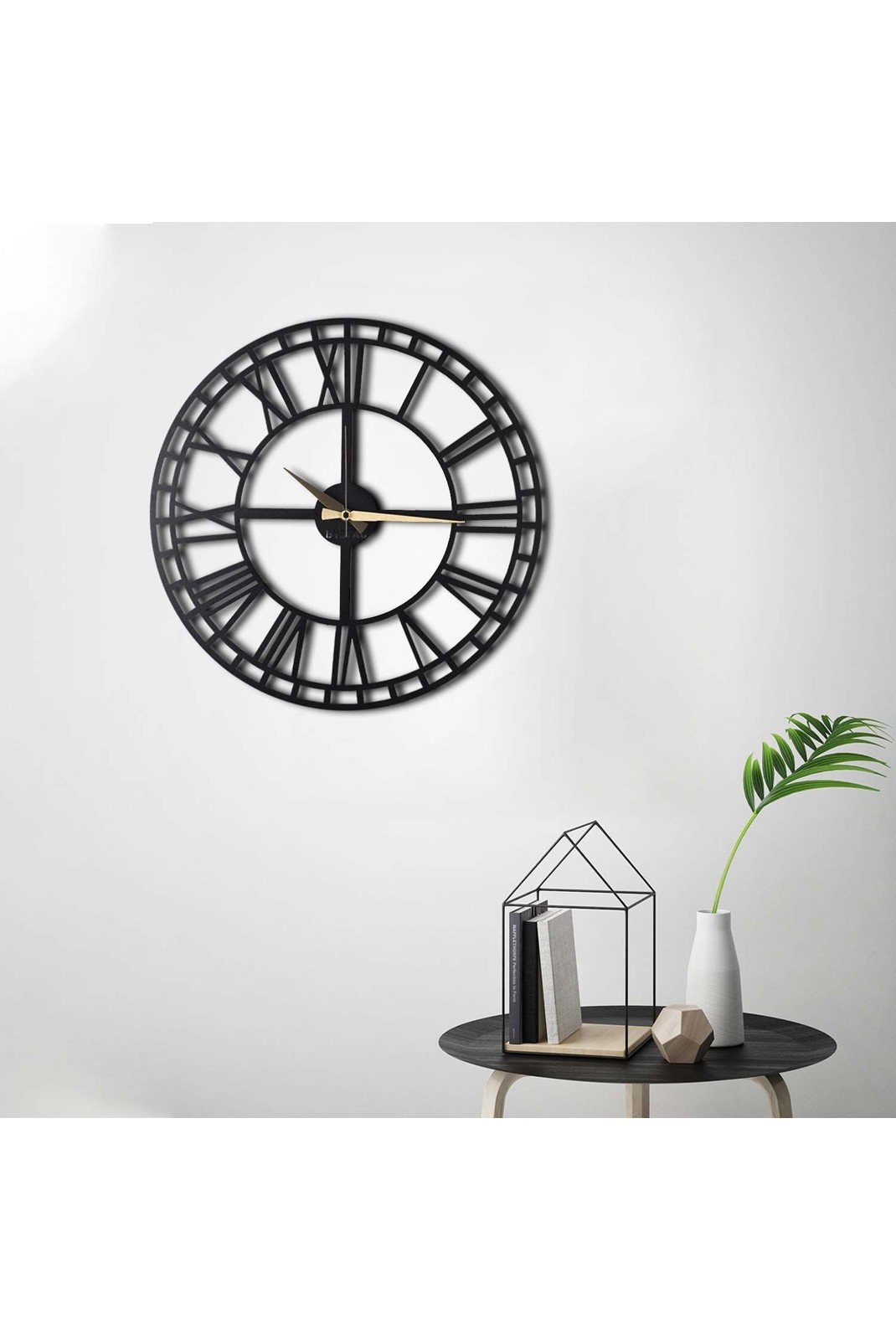 Horloge murale décorative en Métal - Noir - 50x50cm - 805BSG1104