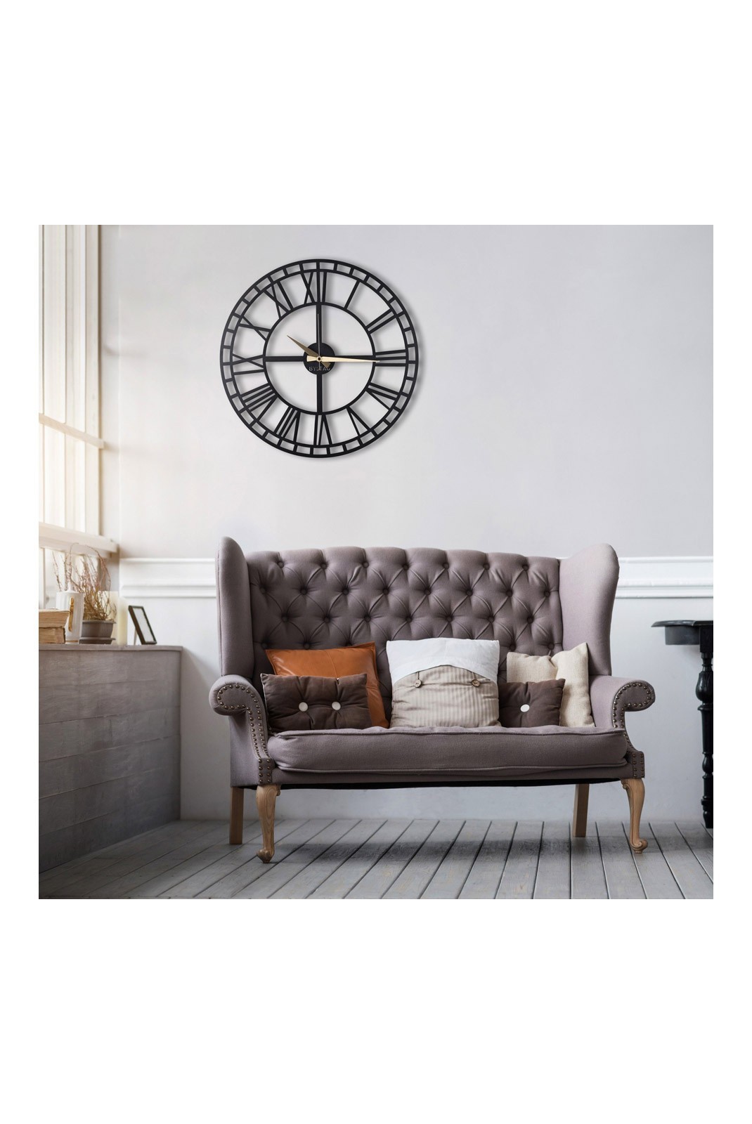 Horloge murale décorative en Métal - Noir - 50x50cm - 805BSG1104