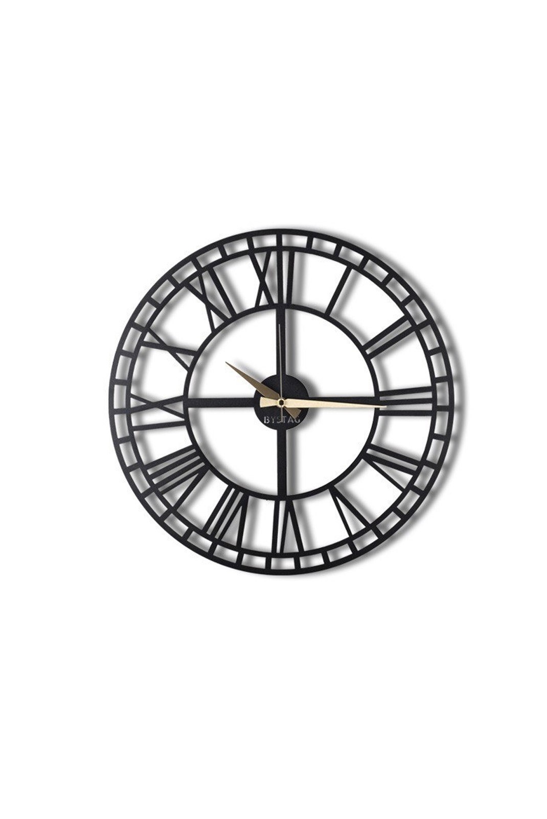 Horloge murale décorative en Métal - Noir - 50x50cm - 805BSG1104