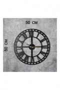 Horloge murale décorative en Métal - Noir - 50x50cm - 805BSG1104