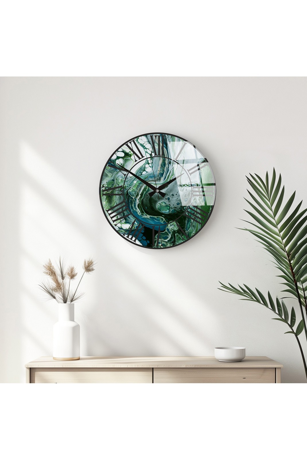 Horloge murale décorative en Verre - Multicolore - 40cm(Diamètre) - 884ASF1108