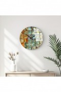 Horloge murale décorative en Verre - Multicolore - 40cm(Diamètre) - 884ASF1110