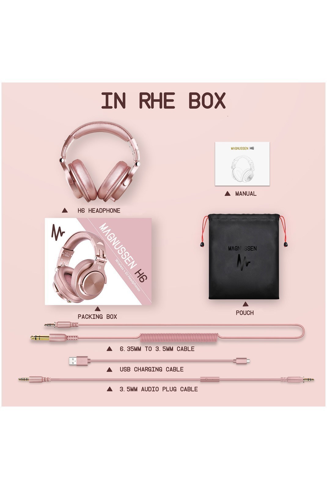 Casque Bluetooth - MAGNUSSEN - H6 - Rose gold